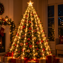 Luces Estrella Cascada y Tapete navidad