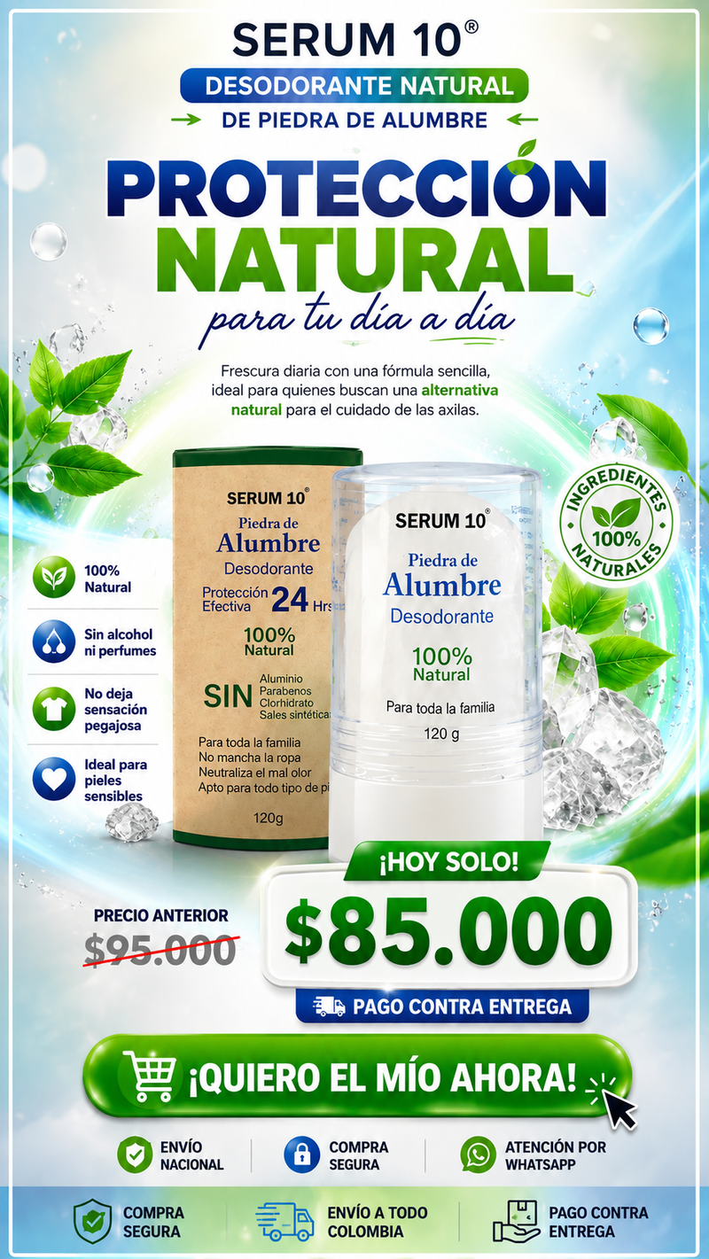 DESODORANTE NATURAL EN BARRA — PIEDRA DE ALUMBRE