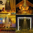 Luces Estrella Cascada y Tapete navidad
